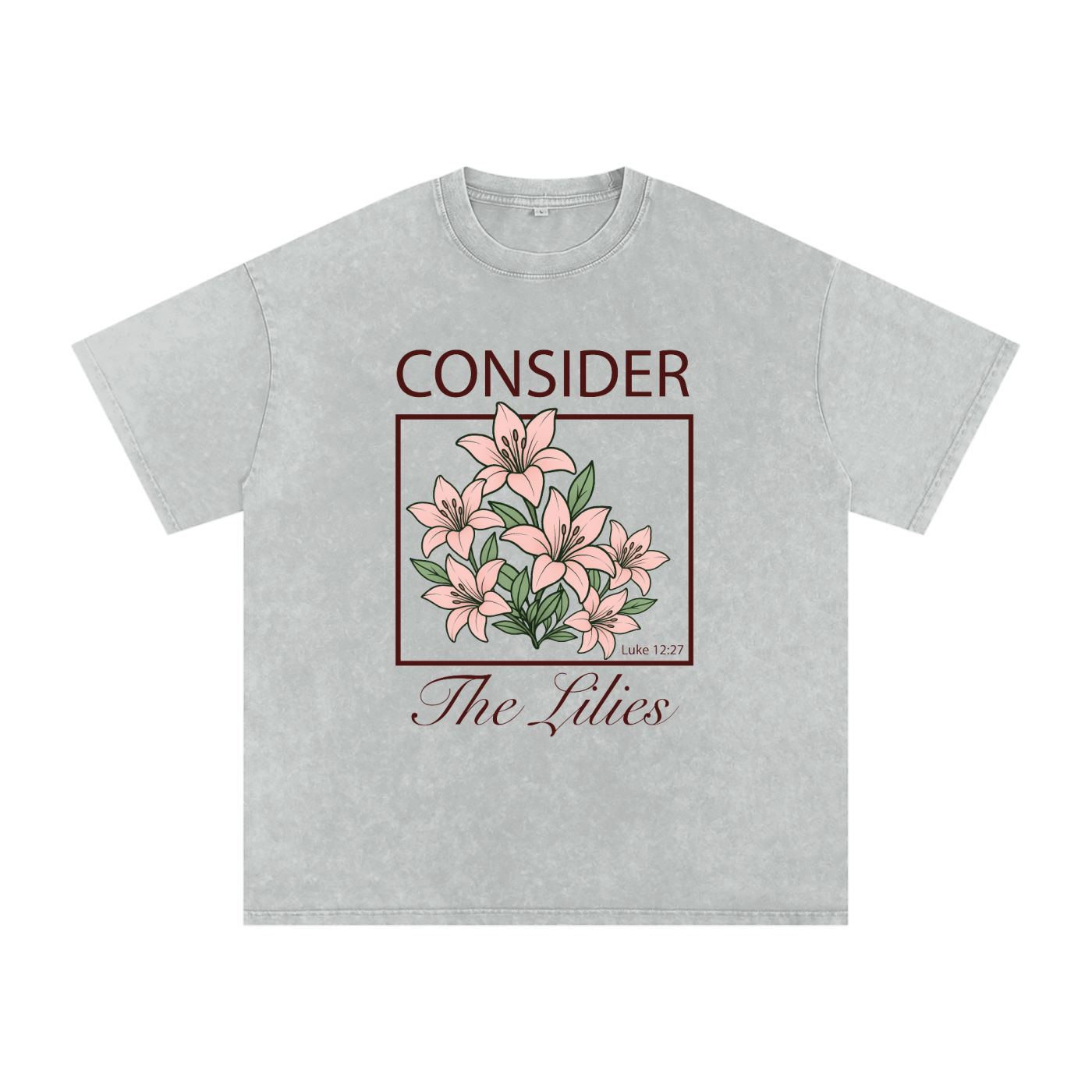 LILIES Snow Washed Oversized Cotton T-Shirt