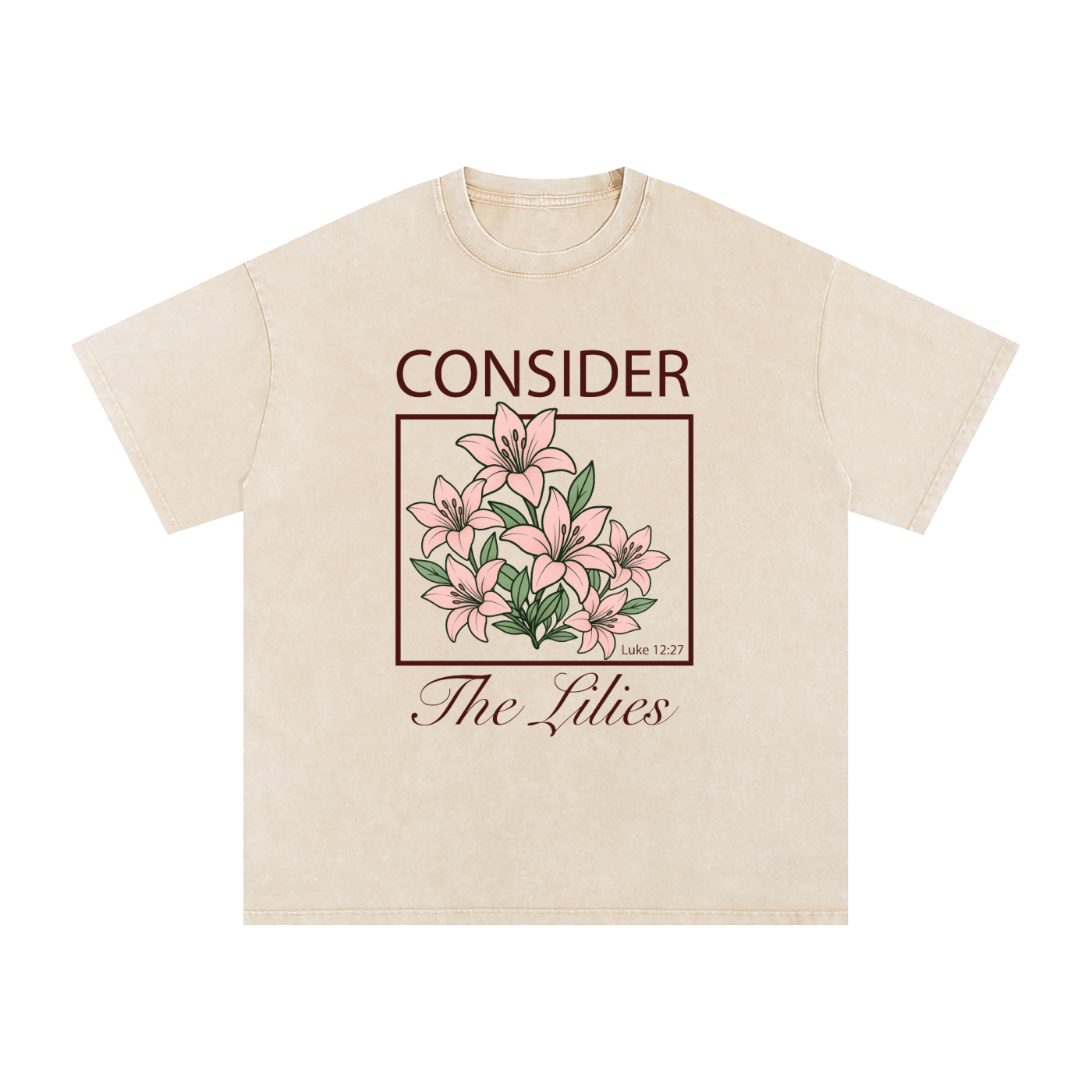 LILIES Snow Washed Oversized Cotton T-Shirt