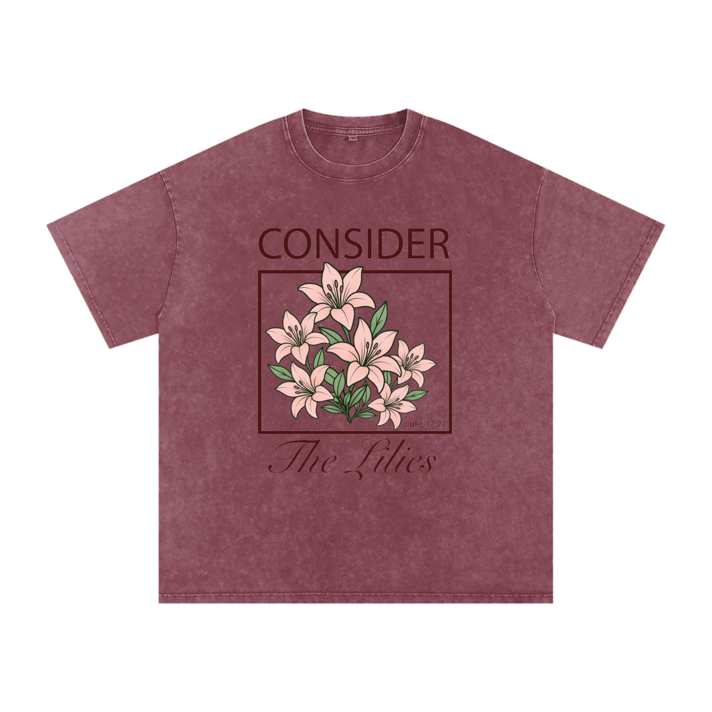 LILIES Snow Washed Oversized Cotton T-Shirt